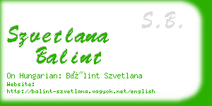 szvetlana balint business card